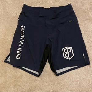 Born Primitive American Defender Velcro Navy Men’s Medium  size 32 Gym Shorts